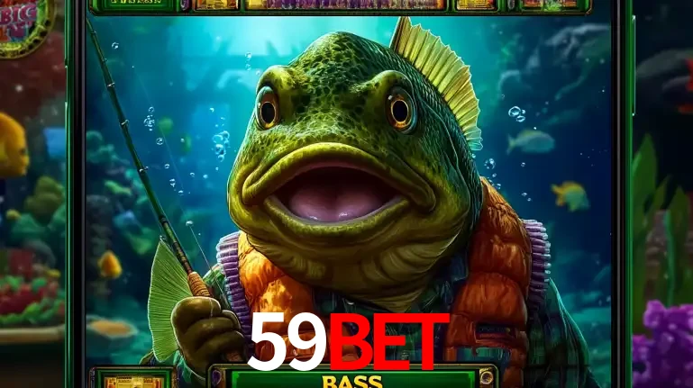 Personagem de peixe pescador do popular jogo de slot com tema de pescaria, uma das emocionantes opções de caça-níqueis para jogar e ganhar no cassino 59BET.